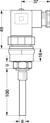 084Z4031 - MBT 3560 Czujnik temperatury Danfoss - wymiary