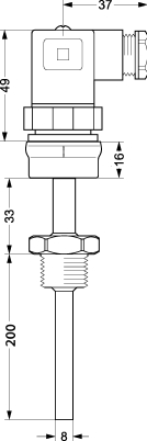 084Z4038 - MBT 3560 Czujnik temperatury Danfoss - wymiary